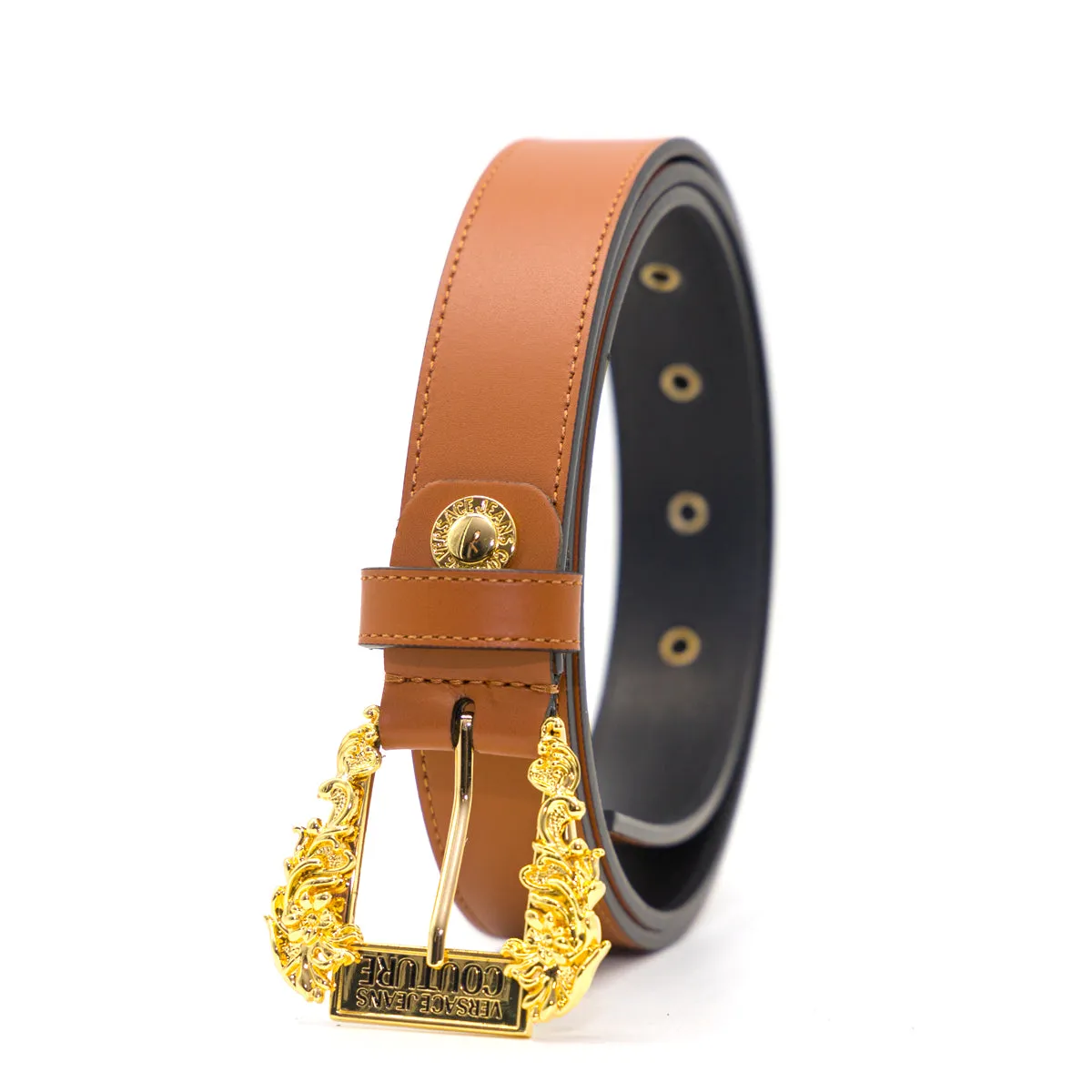 Versace Jeans Couture Logo Engraved Buckle Belt