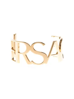 Versace Logo Lettering Open Cuff Bracelet