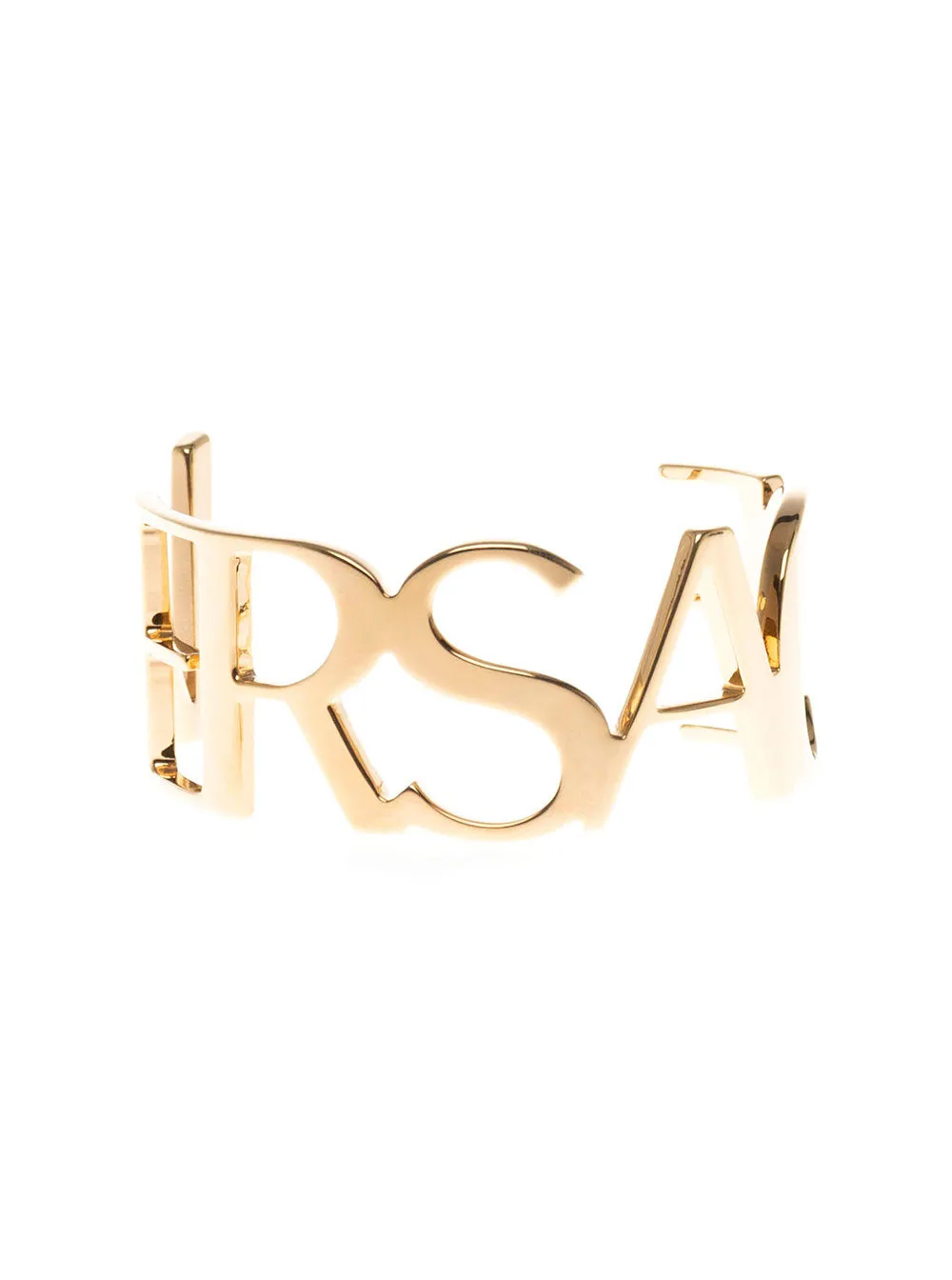 Versace Logo Lettering Open Cuff Bracelet