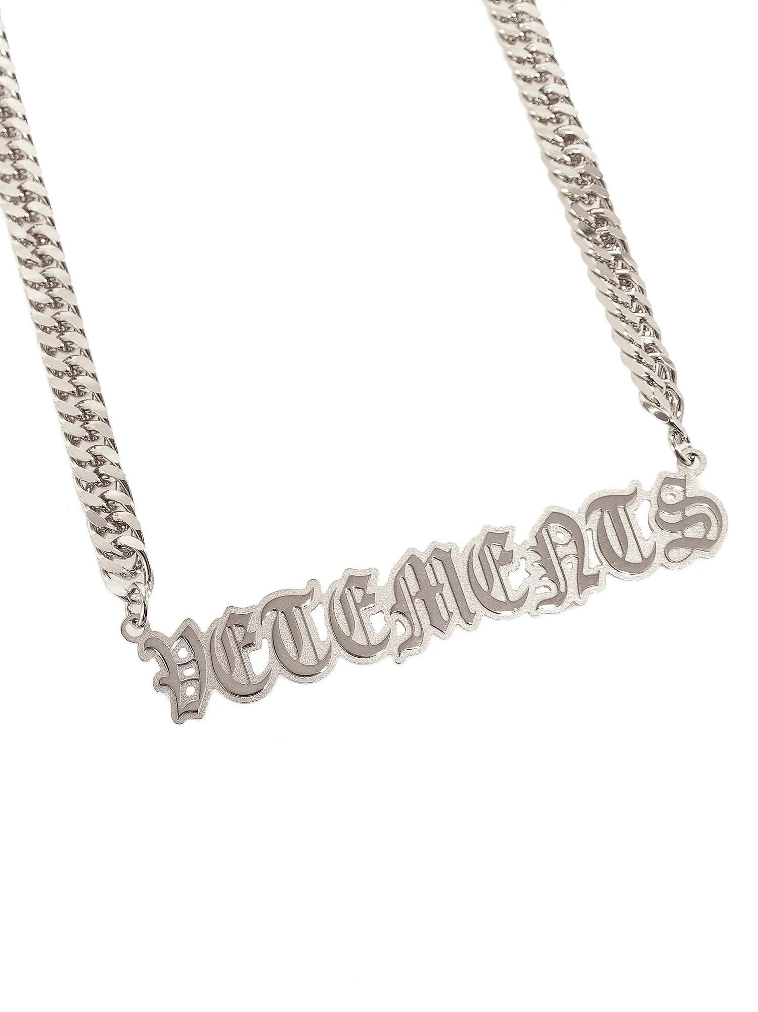 Vetements Logo Plaque Chain Necklace