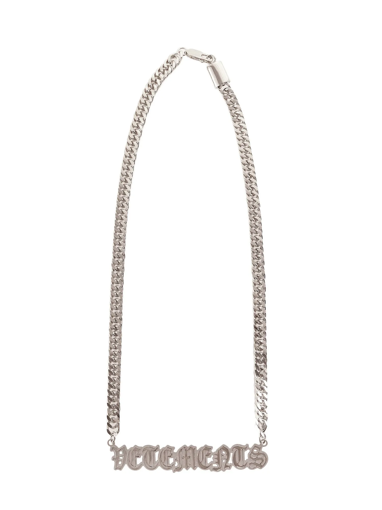 Vetements Logo Plaque Chain Necklace