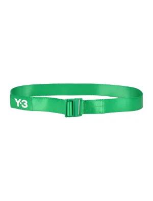 Y-3 Logo Printed Buckled Belt